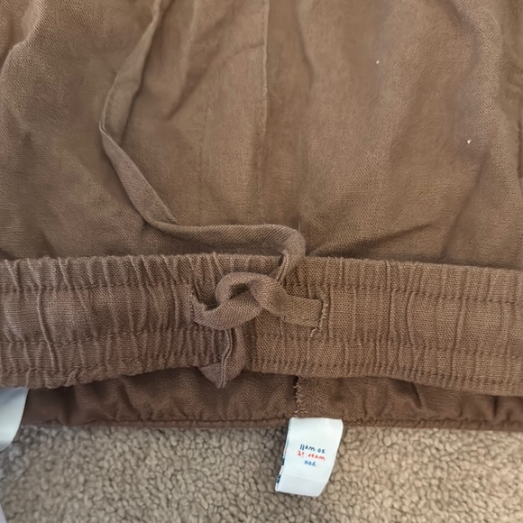 Brown linen blend shorts - Picture 5 of 5